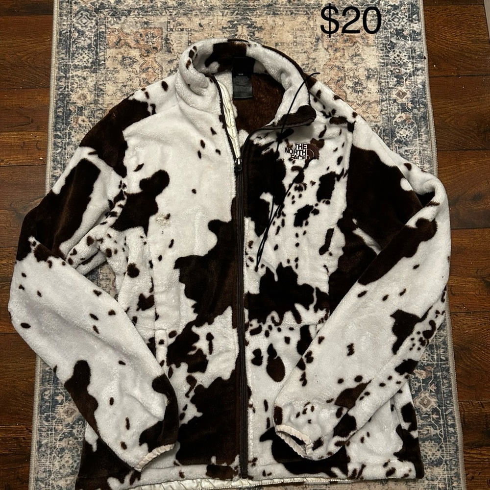 The North Face Black and White Patterned Fleece Jacket